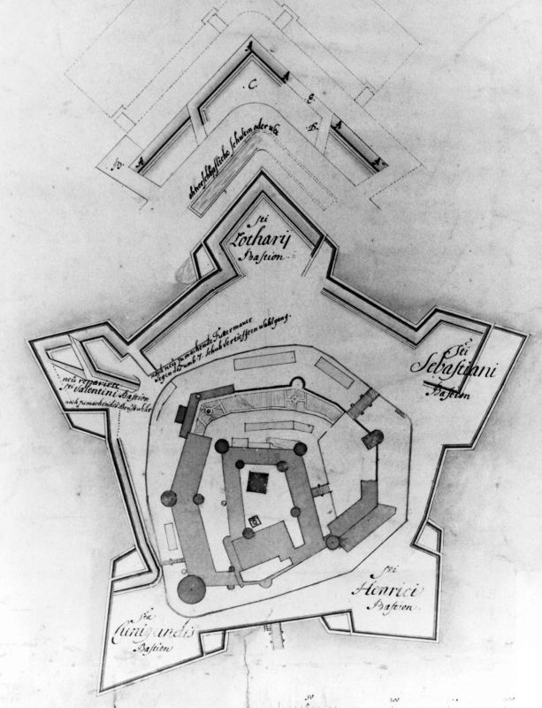 Festung Rosenberg als Planskizze