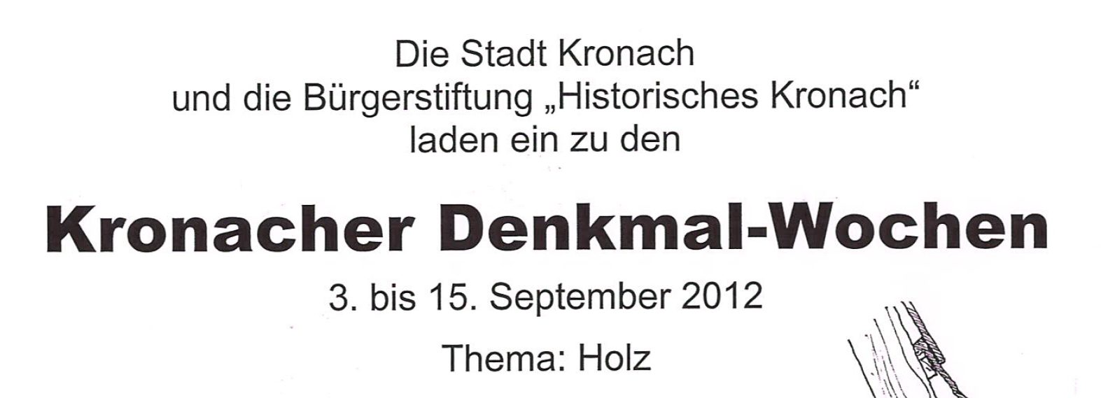 Kronacher Denkmal-Wochen