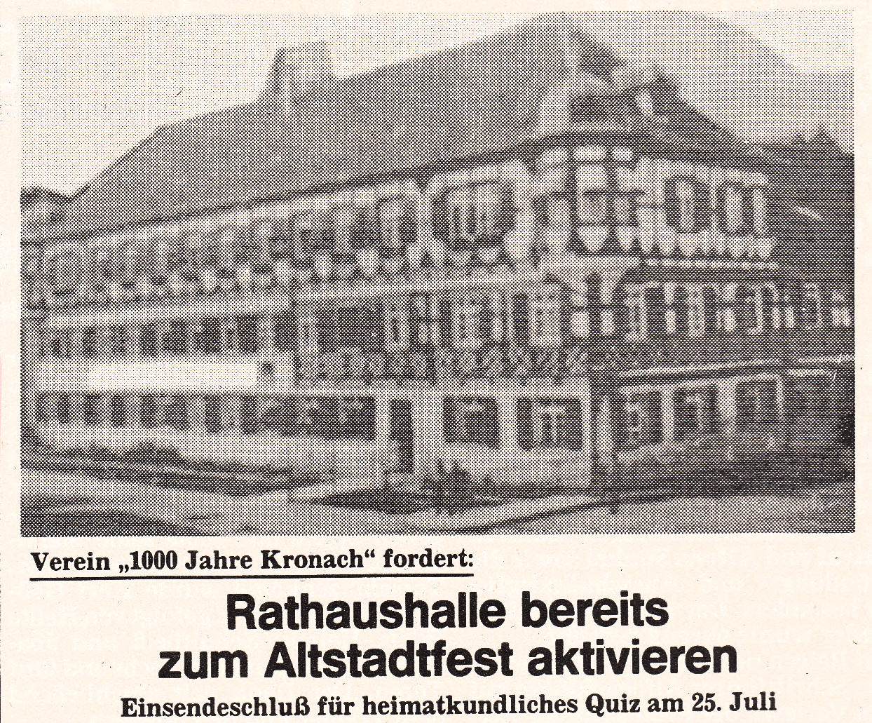 Die Rathaushalle in Kronach