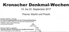 Kronacher Denkmalwochen 2017