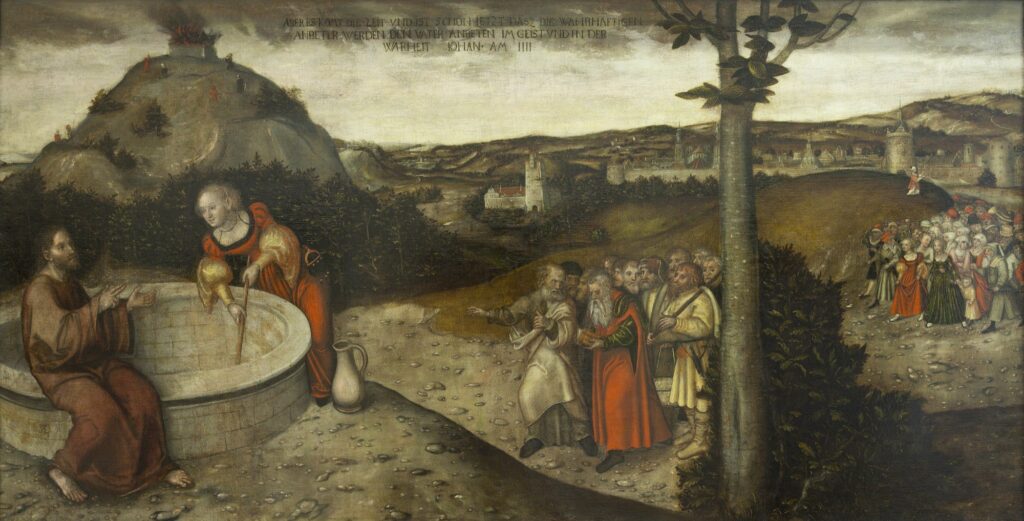Lucas Cranach d. Ä.: Christus und die Samariterin am Jakobsbrunnen