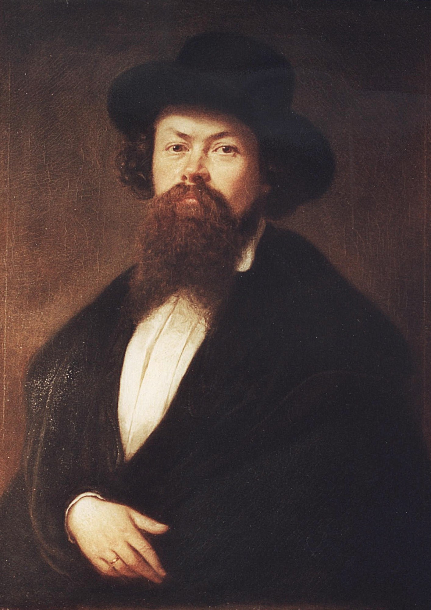 Ansichtskarte: Der Kronacher Maler Lorenz Kaim, Porträt von Hage (1853)